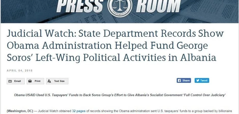 Αποκάλυψη-βόμβα: Η κυβέρνηση Ομπάμα έδωσε εκατομμύρια δολάρια στον Τζορτζ Σόρος για προώθηση της αριστεράς στην Αλβανία